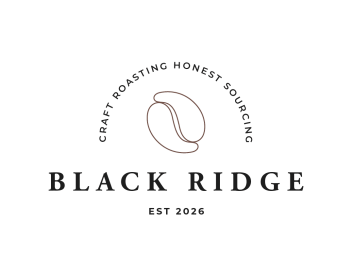 black ridge logo with coffee beans and text
